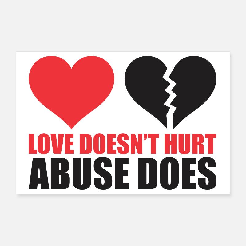 Broken Heart with Powerful Message Poster 12" x 8" (30x20 cm)