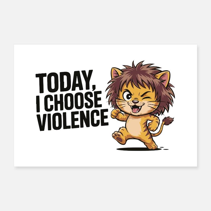 Kitten with wildness motto Poster 12" x 8" (30x20 cm)