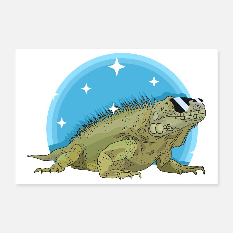 Leguan Eidechse Leguane Geschenk Poster 30x20 cm