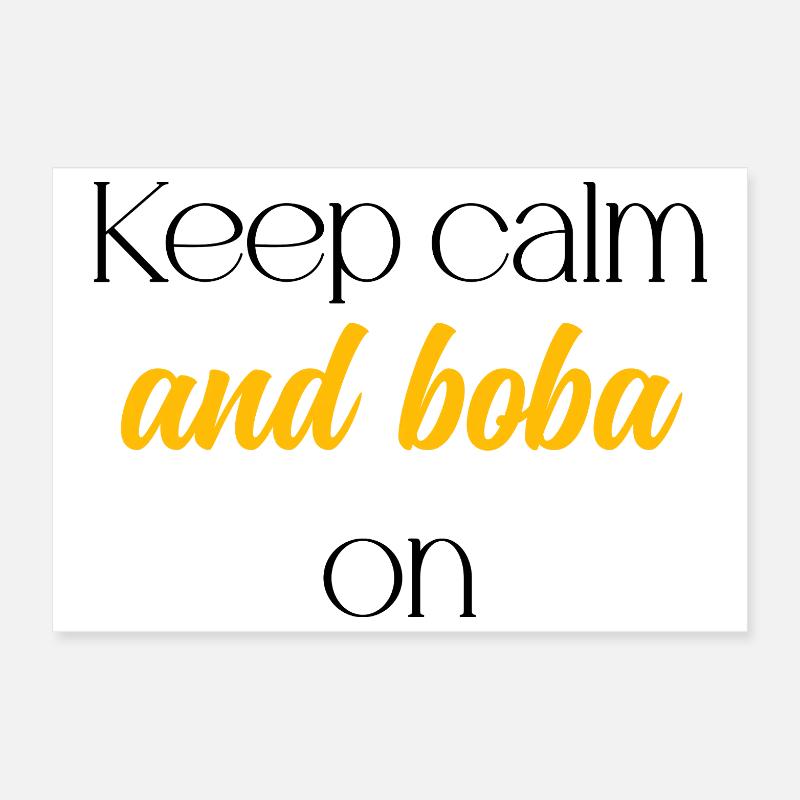 Keep Calm And Boba On Funny Bubble Tea Lover	 Poster 12" x 8" (30x20 cm)