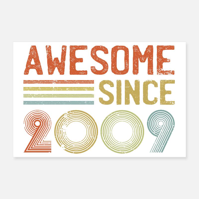 Typographie de célébration rétro 2009 Poster 30 x 20 cm