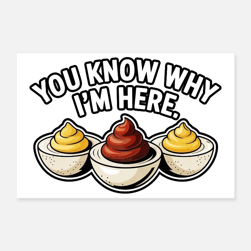 Deviled Egg Lover Funny Food Shirt Poster 30x20 cm