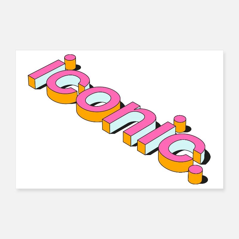 Conception de typographie 3D rétro emblématique Poster 30 x 20 cm