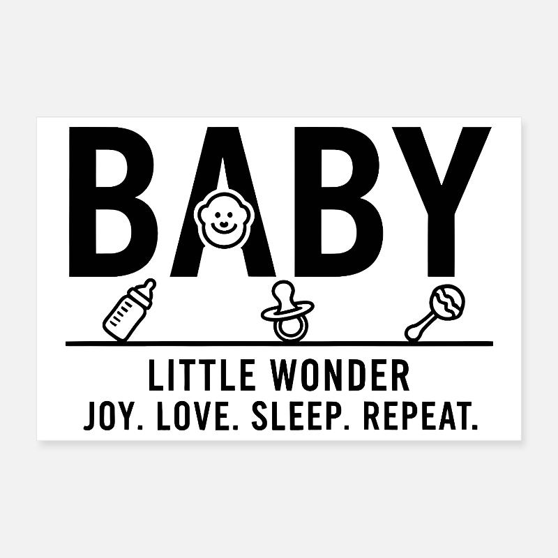 Baby Little Wonder Minimalist Design Poster 12" x 8" (30x20 cm)