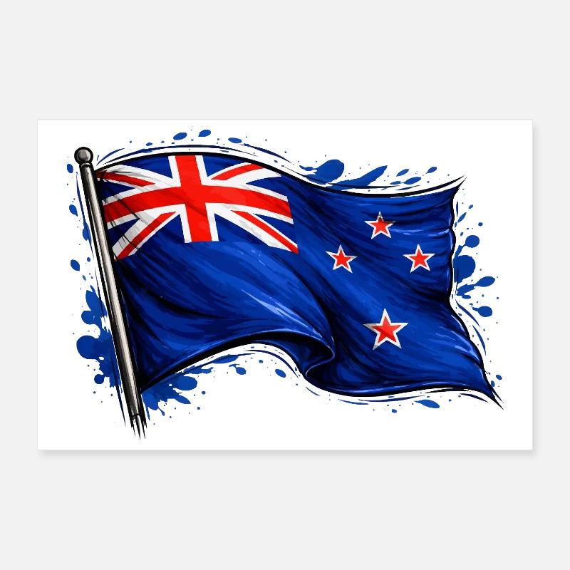 drapeau de la Nouvelle-Zélande Poster 30 x 20 cm