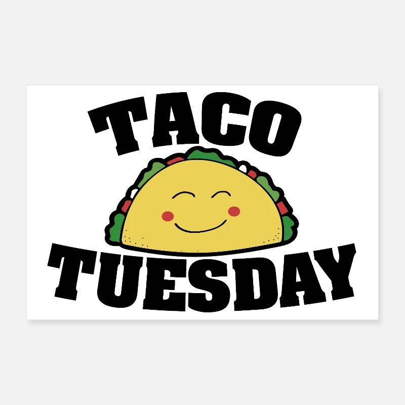 Illustration joyeuse du sourire de taco Poster 30 x 20 cm