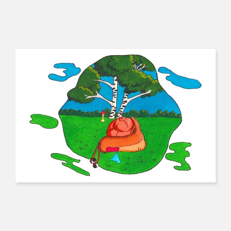 Champignon pour le dos Poster 30 x 20 cm