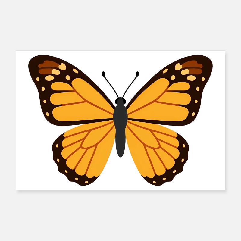 Orange Monarch Wings Poster 12" x 8" (30x20 cm)