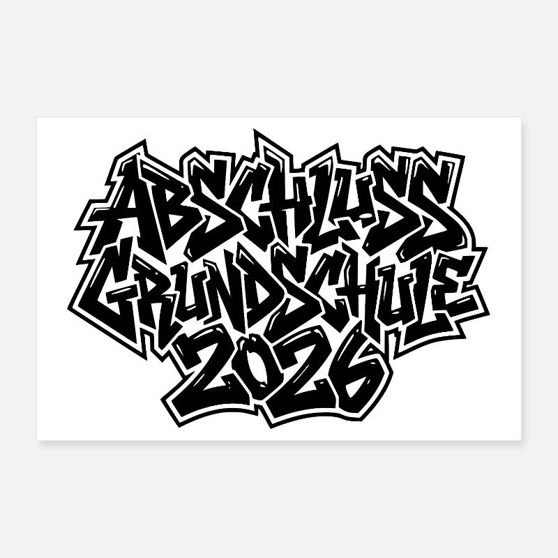 Abschluss 2026 Grundschule Graffiti Poster 30x20 cm