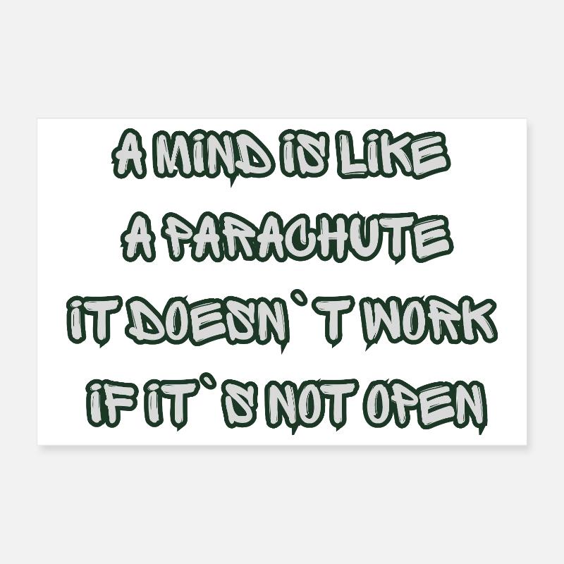 Open Mind Parachute Zitat Poster 30x20 cm