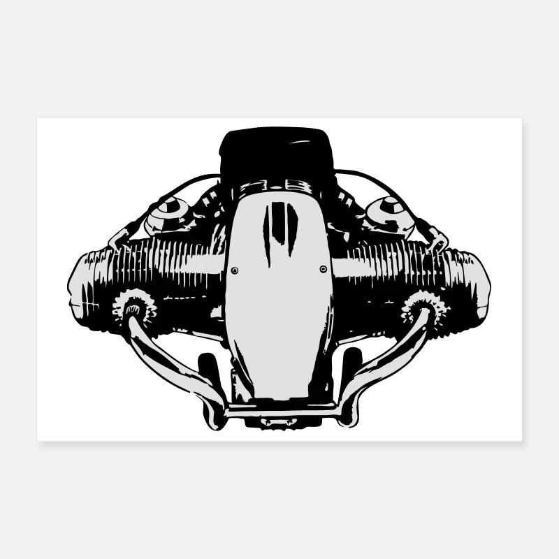 2 Ventil Boxermotor Poster 30x20 cm