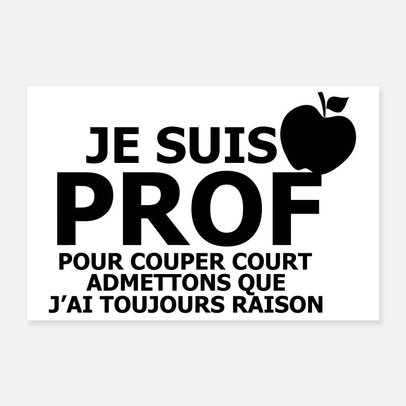 Je suis Prof Poster 30 x 20 cm