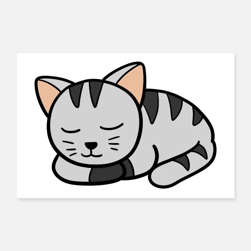 Chaton endormi Poster 30 x 20 cm