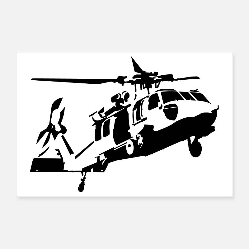 hélicoptère Poster 30 x 20 cm