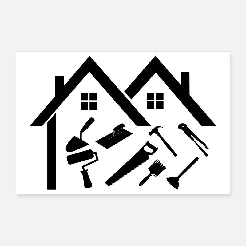 Baufirma Handwerker Poster 30x20 cm