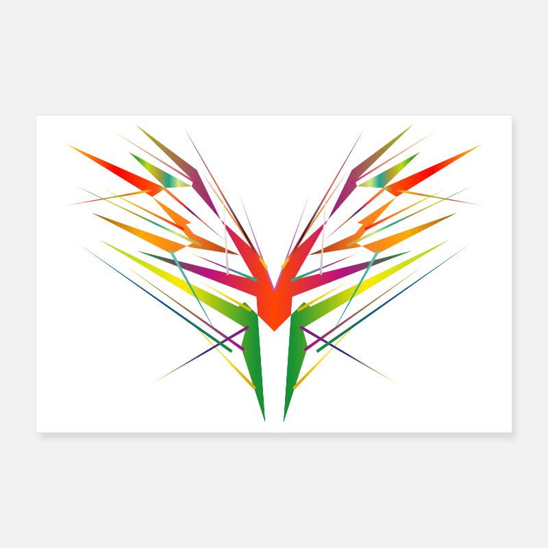 forme d’aile abstraite colorée Poster 30 x 20 cm