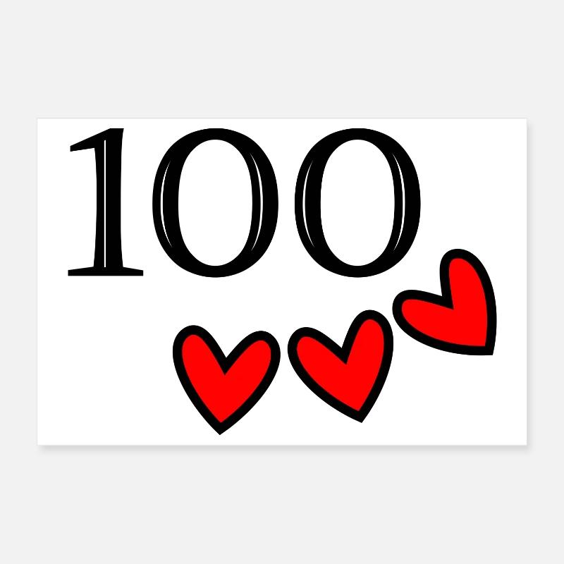 100. 100 ANS. 100e ANNIVERSAIRE. ANNIVERSAIRE 100 Poster 30 x 20 cm
