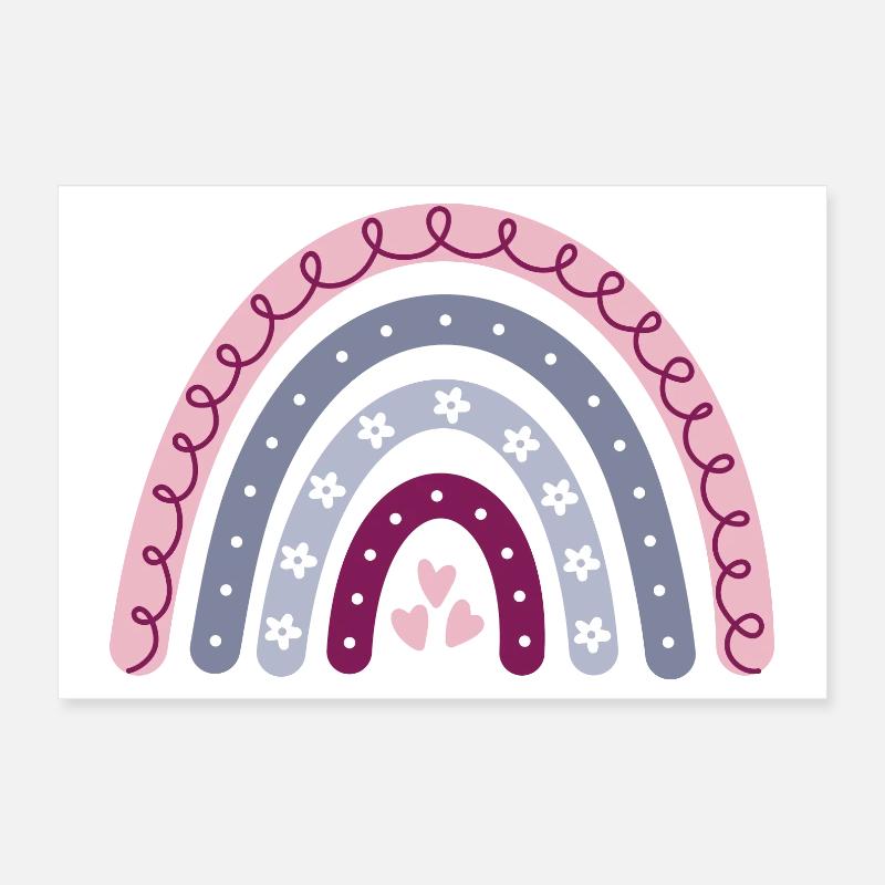 Boho Rainbow Poster 12" x 8" (30x20 cm)