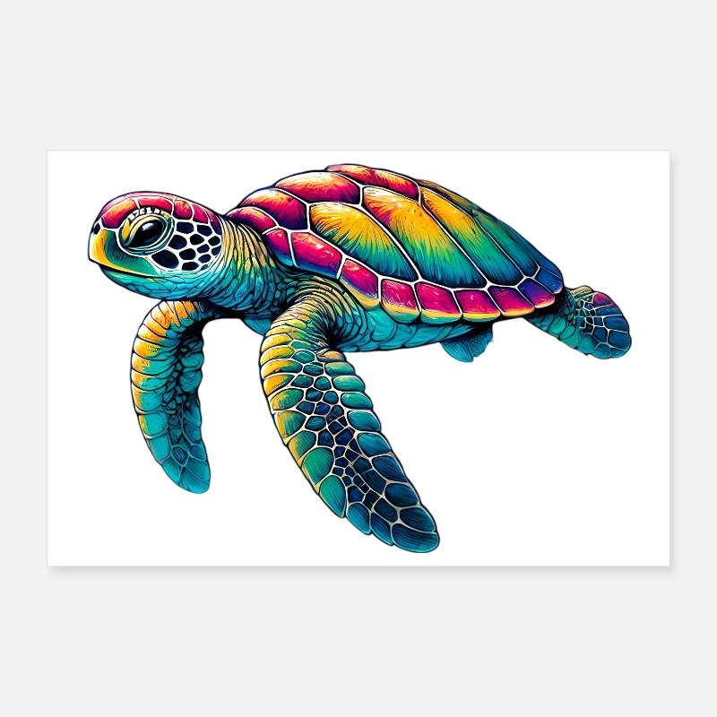 Turtle Poster 12" x 8" (30x20 cm)