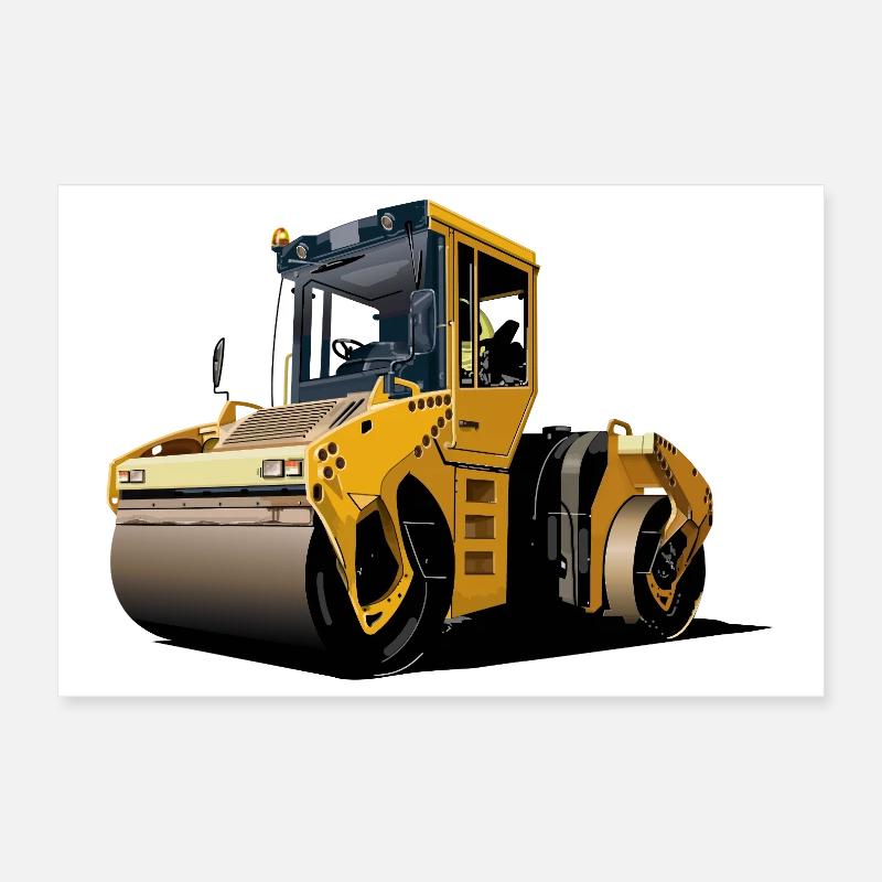 Road roller Poster 12" x 8" (30x20 cm)