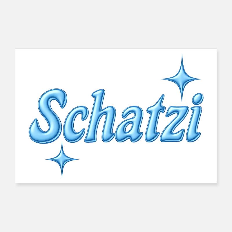 schatzi / Design Y2K / bleu Poster 30 x 20 cm