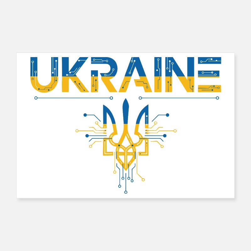 Circuitry Trident Ukraine Poster 12" x 8" (30x20 cm)