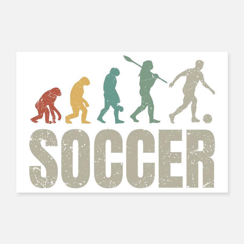 Évolution du football | Évolution du football Poster 30 x 20 cm