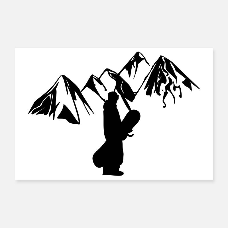 Snowboarder de montagne Poster 30 x 20 cm