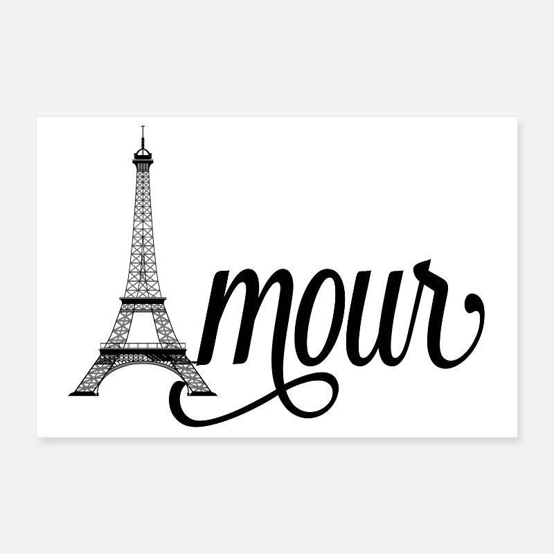Amour Paris - Tour Eiffel Poster 30 x 20 cm