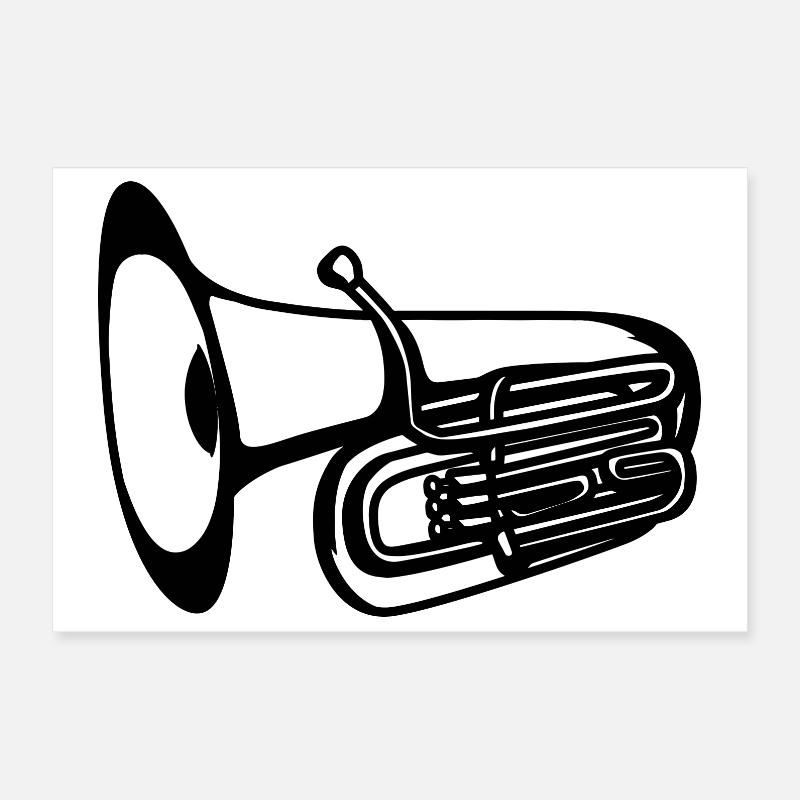 Dessin de tuba Poster 30 x 20 cm