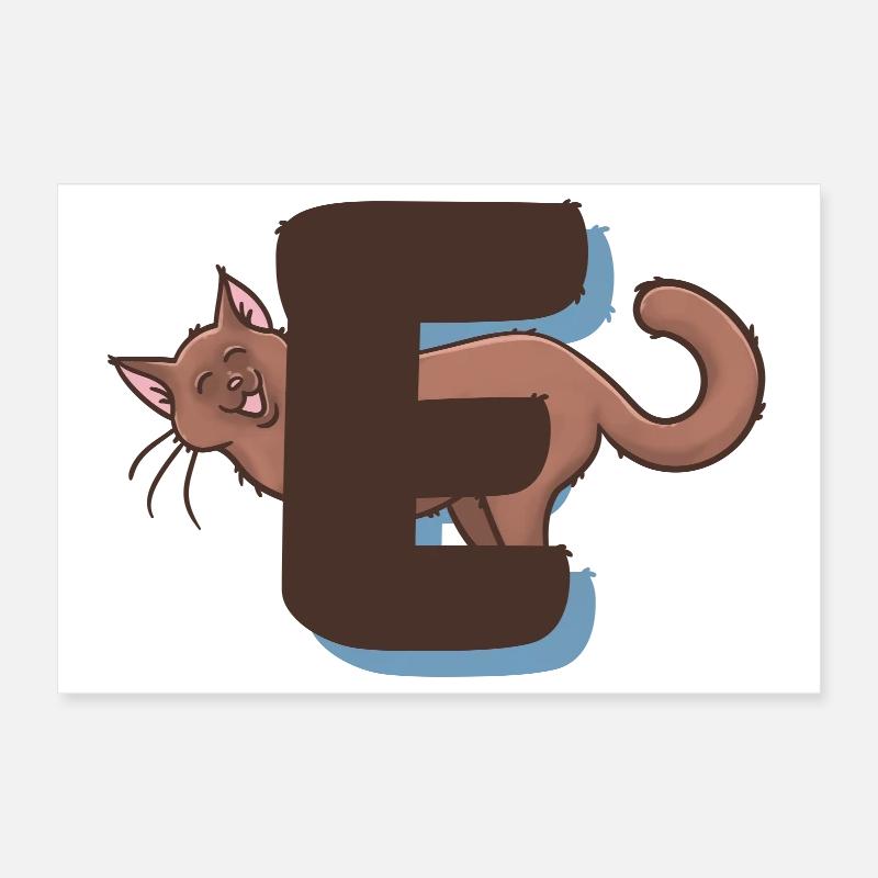 Katze Buchstabe E Poster 30x20 cm