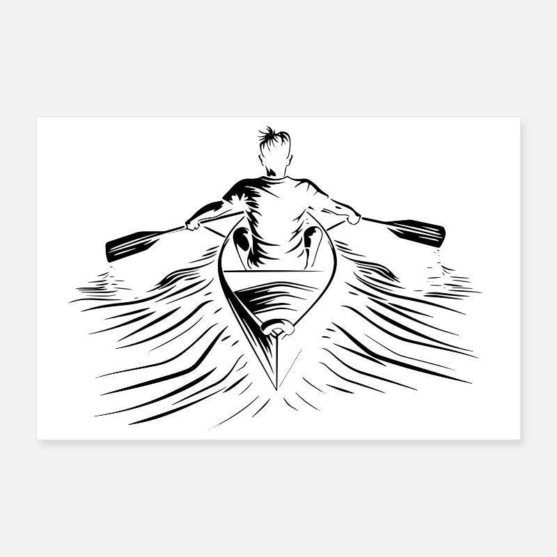 Rowing Sketch Poster 12" x 8" (30x20 cm)