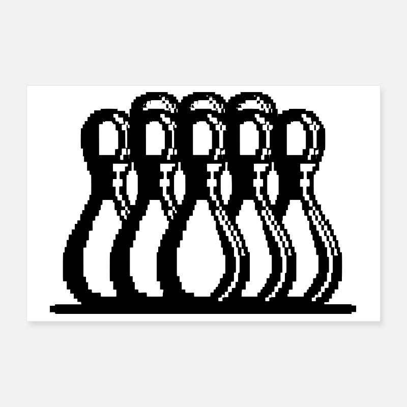 Bowling Pixel Art Poster 30 x 20 cm