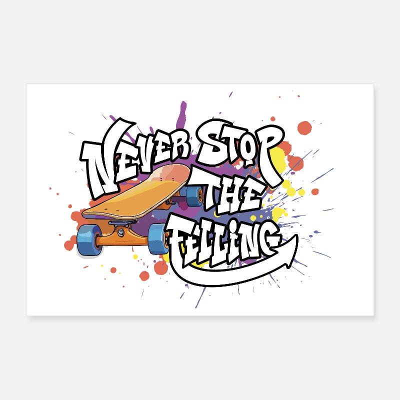 Skateboard Graffiti Motivation Design Poster 30x20 cm