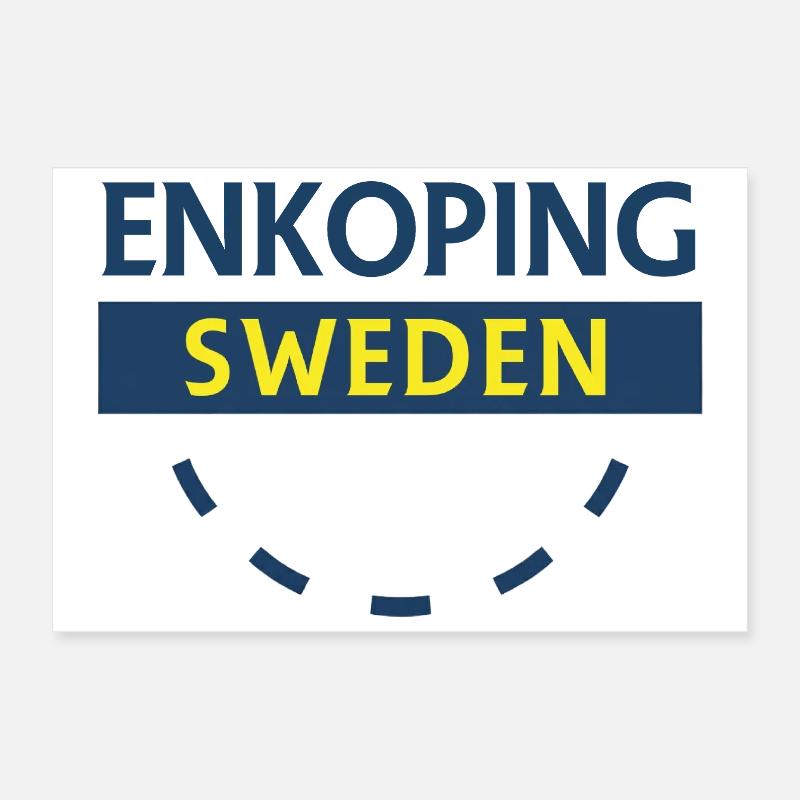 Enköping Suède Panneau de la ville Poster 30 x 20 cm