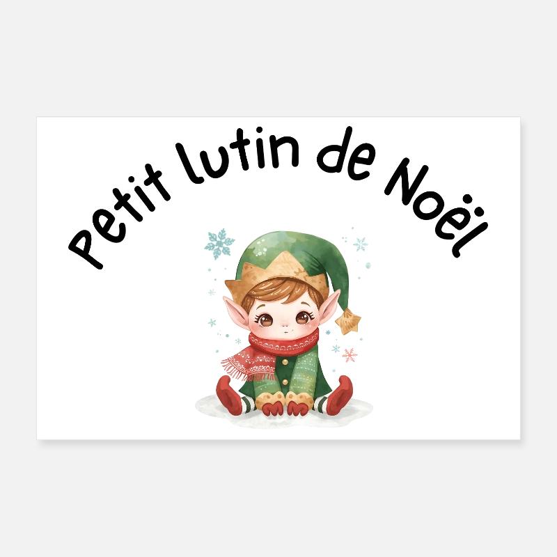 Petit lutin de Noël Poster 30 x 20 cm