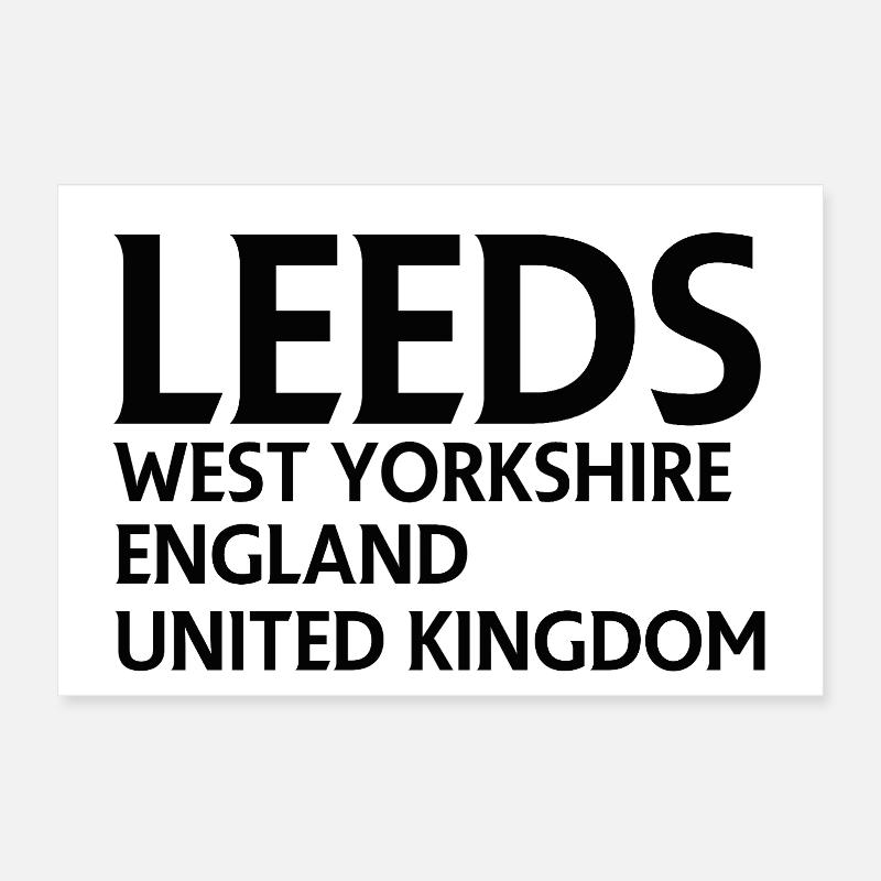 Leeds – England Lyrics Design Poster 12" x 8" (30x20 cm)