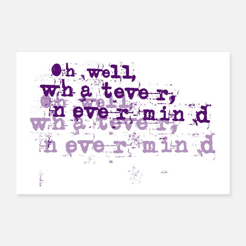 Explosion typographique grunge violette - laisse tomber Poster 30 x 20 cm