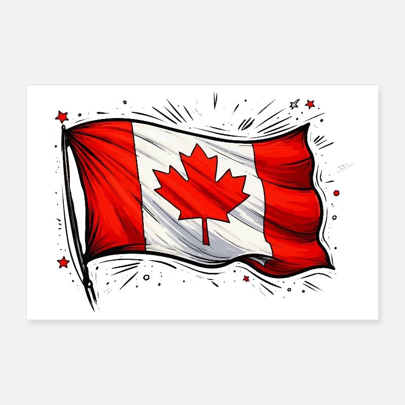 Drapeau du Canada Poster 30 x 20 cm