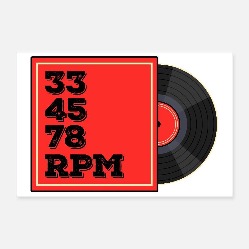 33 45 78 tours de disque vinyle design Poster 30 x 20 cm