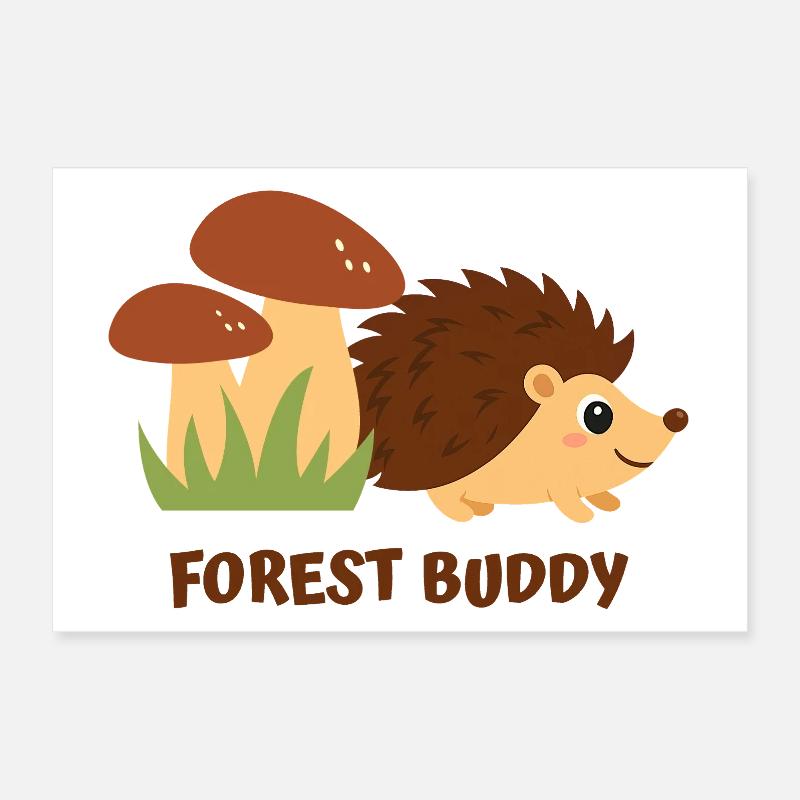 Hérisson ami de la forêt Poster 30 x 20 cm