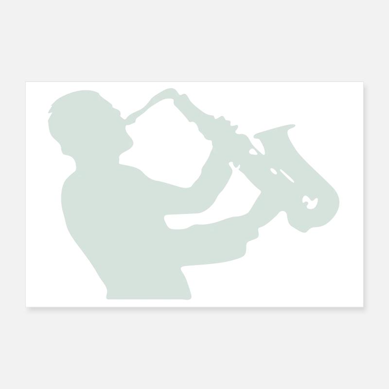 Jazz-Saxophon Silhouette Poster 30x20 cm