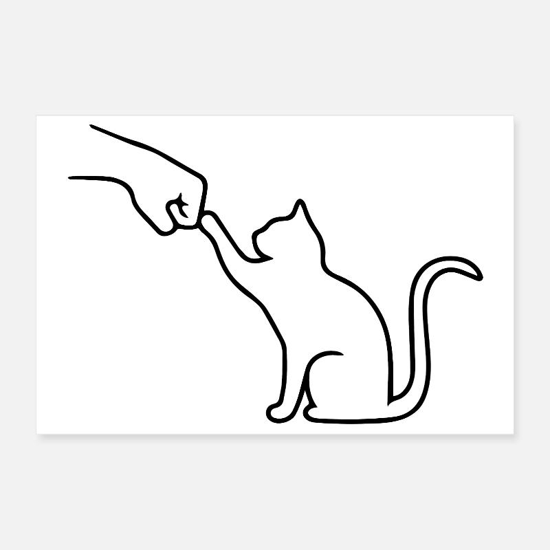 Katze Pfote Team Faust lustig Poster 30x20 cm