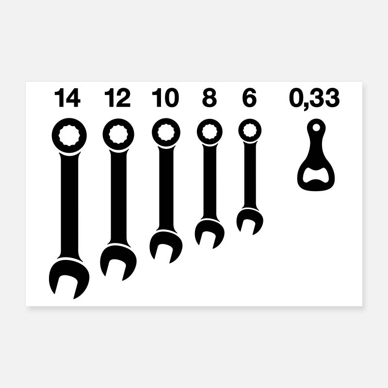 Outils bière bouteille ouvre-porte clé moto Poster 30 x 20 cm