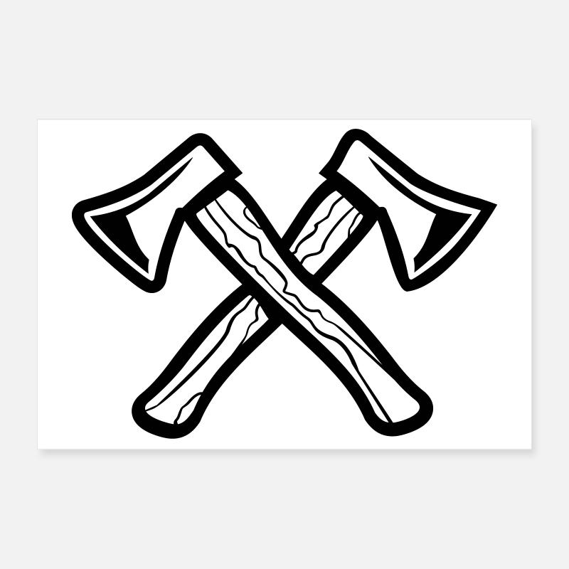 Gekreuzte Äxte, Axes Poster 30x20 cm