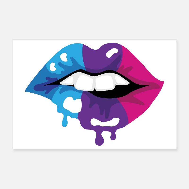 Coloured Lips Poster 12" x 8" (30x20 cm)
