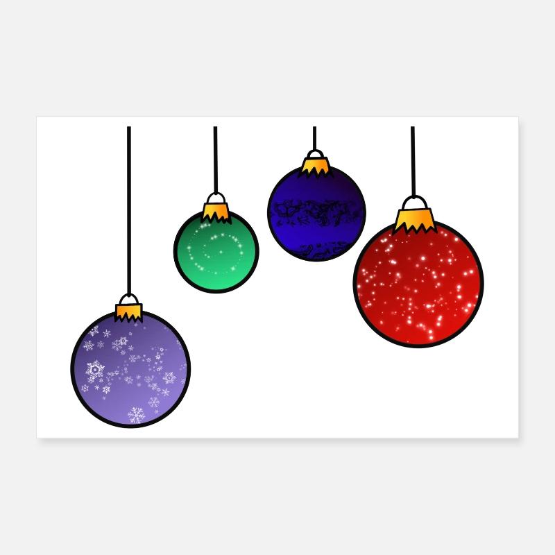 Boules de sapin de Noël - Décoration de Noël Poster 30 x 20 cm