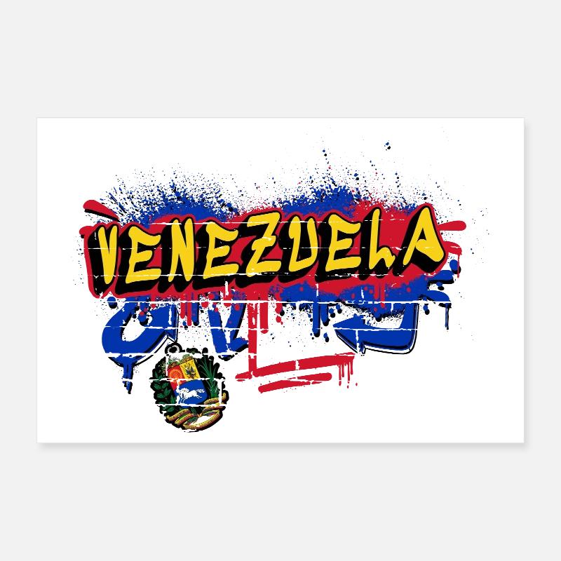 Design de drapeau graffiti du Venezuela Poster 30 x 20 cm
