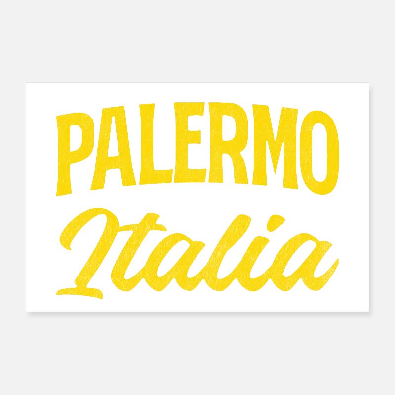 Palermo Italia Gelb Script Poster 30x20 cm