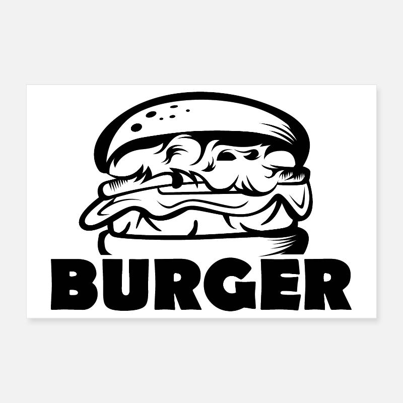 Burger Logo icon Illustration Symbol Essen Nahrung Poster 30x20 cm